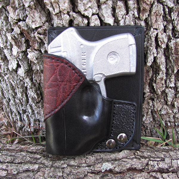 Ruger LCP with LaserMax-Black Cowhide with Elephant Accent