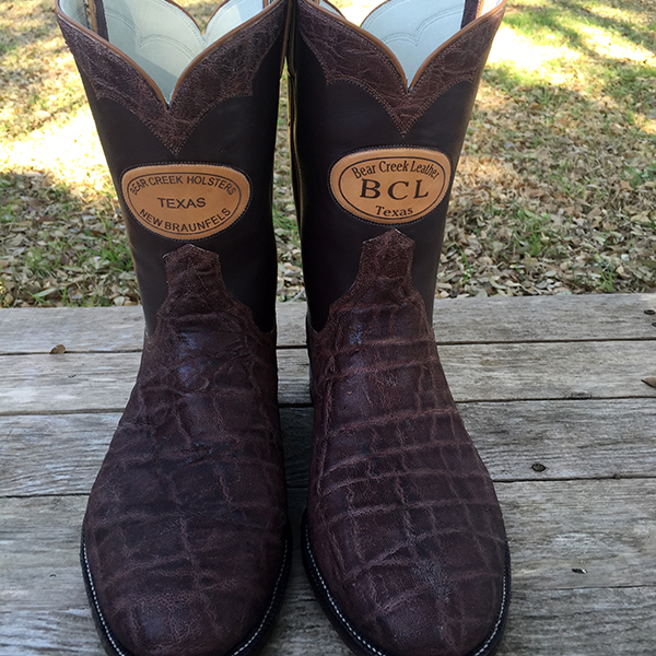 Bear Creek Holsters Custom Boots for display only - Elephant Leather